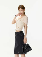 Mesh Sleeve Bustier Top