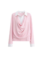 Polka Dot Layered Drape Top