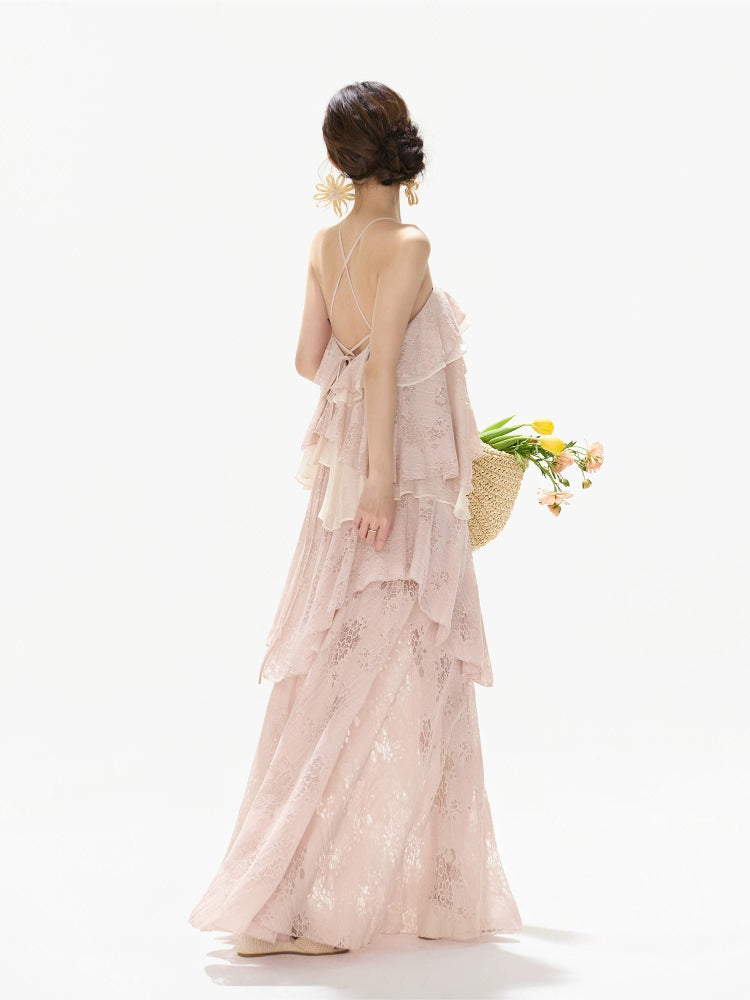 Chiffon Ruffle Maxi Dress