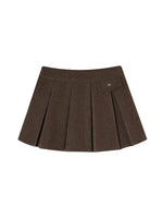 Coffee Hooded Wool Short Jacket & Skirt Set
