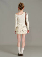 Puppy Print Lace Top
