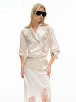 Acetate Lace Layered Midi Skirt