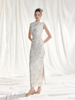 Stretch Velvet Jacquard Qipao