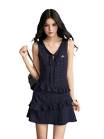 Plaid Ruffle Pinafore Dress