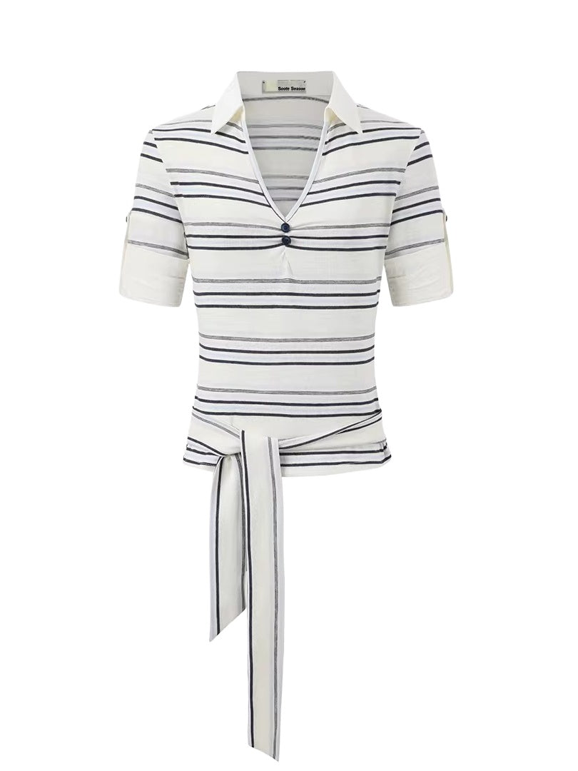 Layered Polo Knit T-Shirt