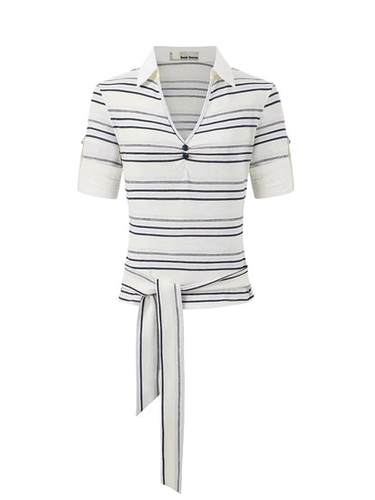 Layered Polo Knit T-Shirt