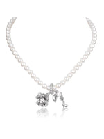 Vintage Rose Pearl Necklace