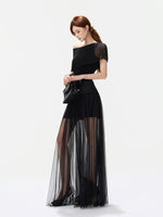 Sheer Tulle Maxi Skirt