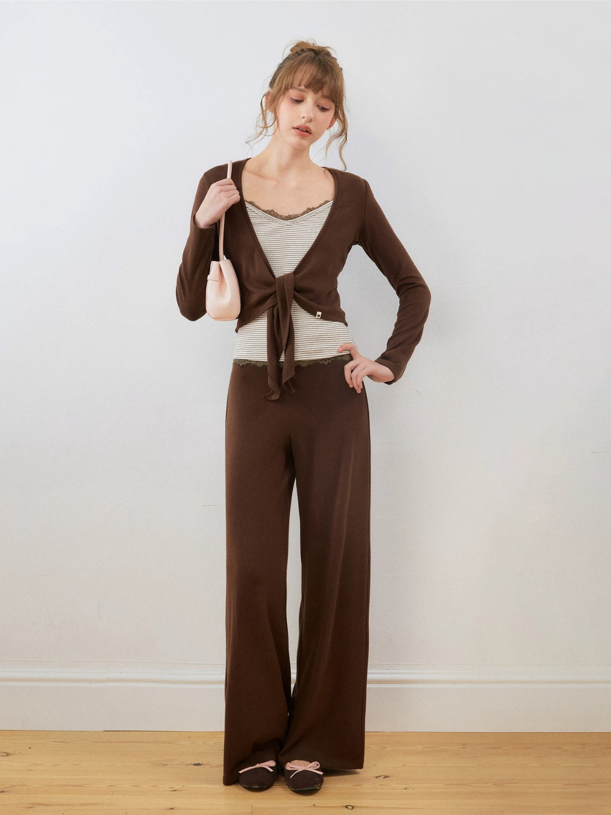Lace Cami &amp; Wide-Leg Pants Set