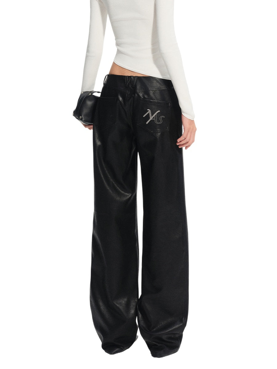 Black Unicorn Matte Leather Pants