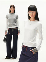 White Plaid Cuff Tee