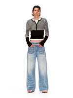 Stripe Wool Knit Cardigan