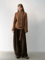 Fur-Collar Belted Wool Bouclé Coat