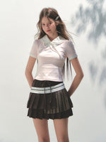 Collar Knitted Short-sleeve T-shirt