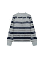 Vintage Striped Wool Polo Sweater