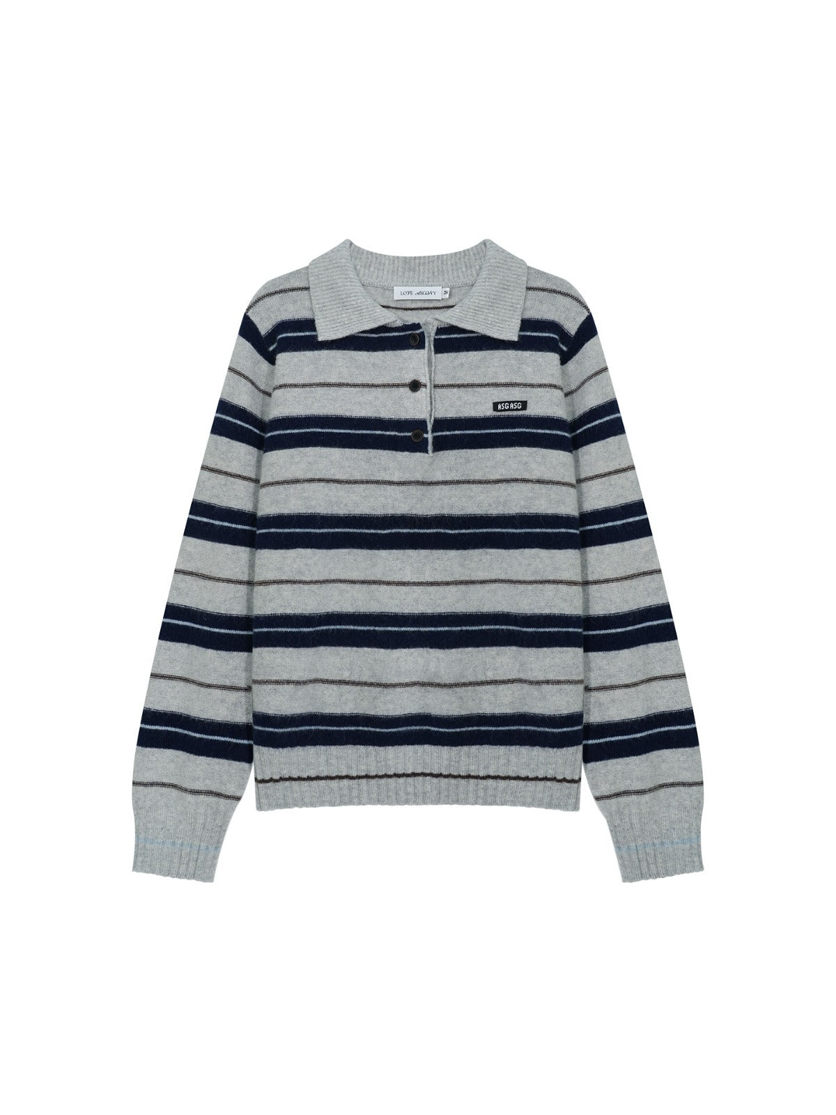 Vintage Striped Wool Polo Sweater