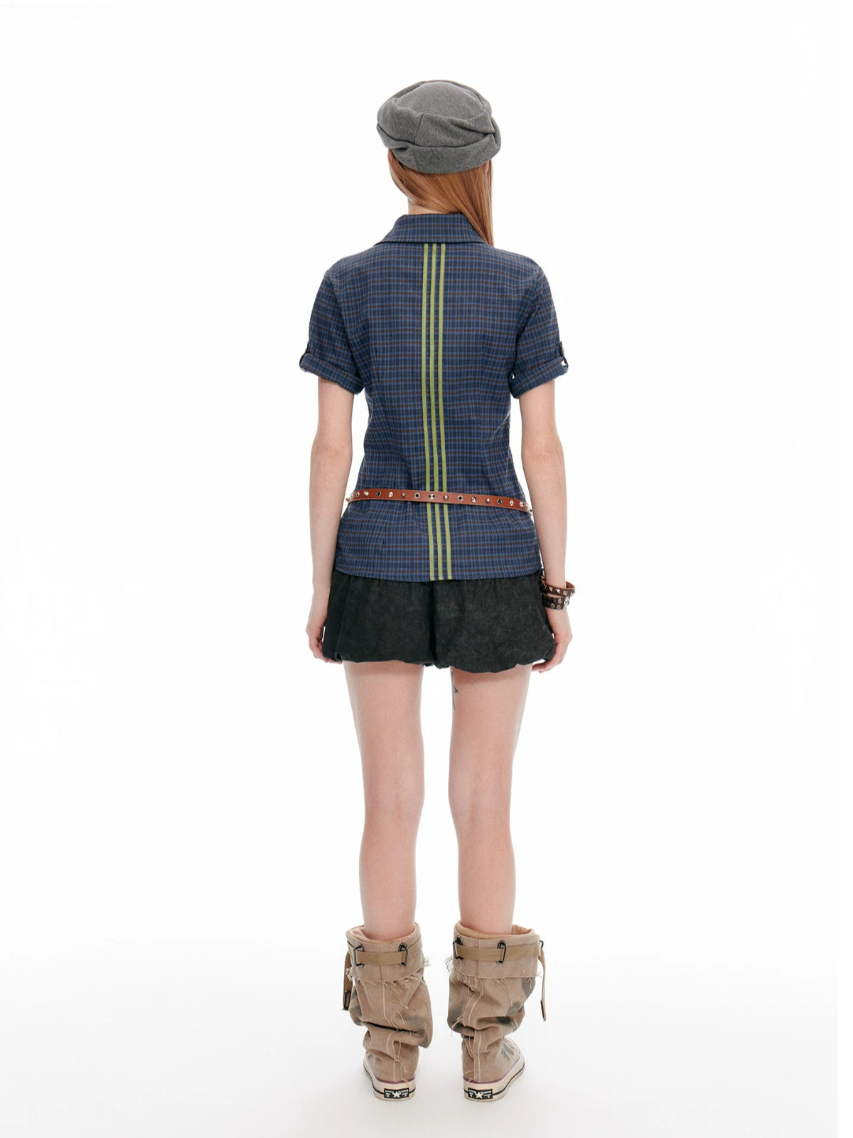 Vintage Plaid Polo Short Shirt