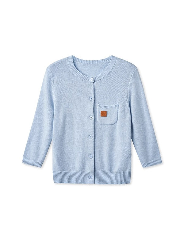 Cashmere-Feel Mid-Sleeve Cardigan