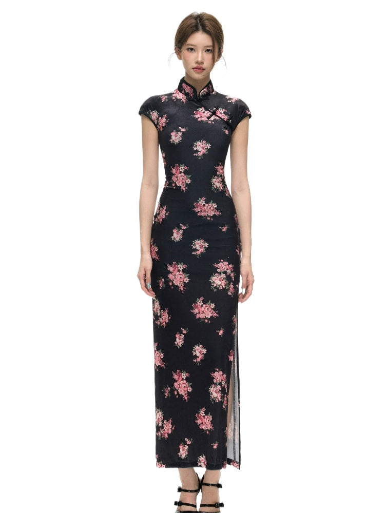 Velvet Qipao Dress