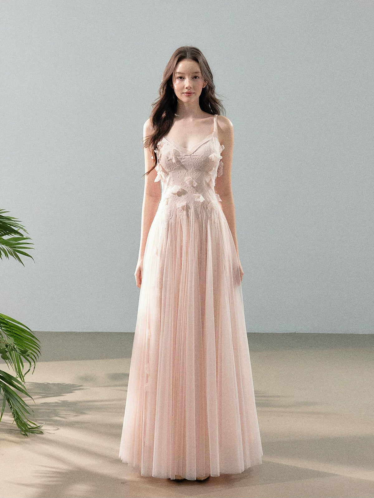 Floral Tulle Slip Maxi Dress