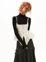 Structured Twill Corset Camisole Top