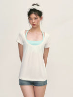 Layered U-Neck Top Set
