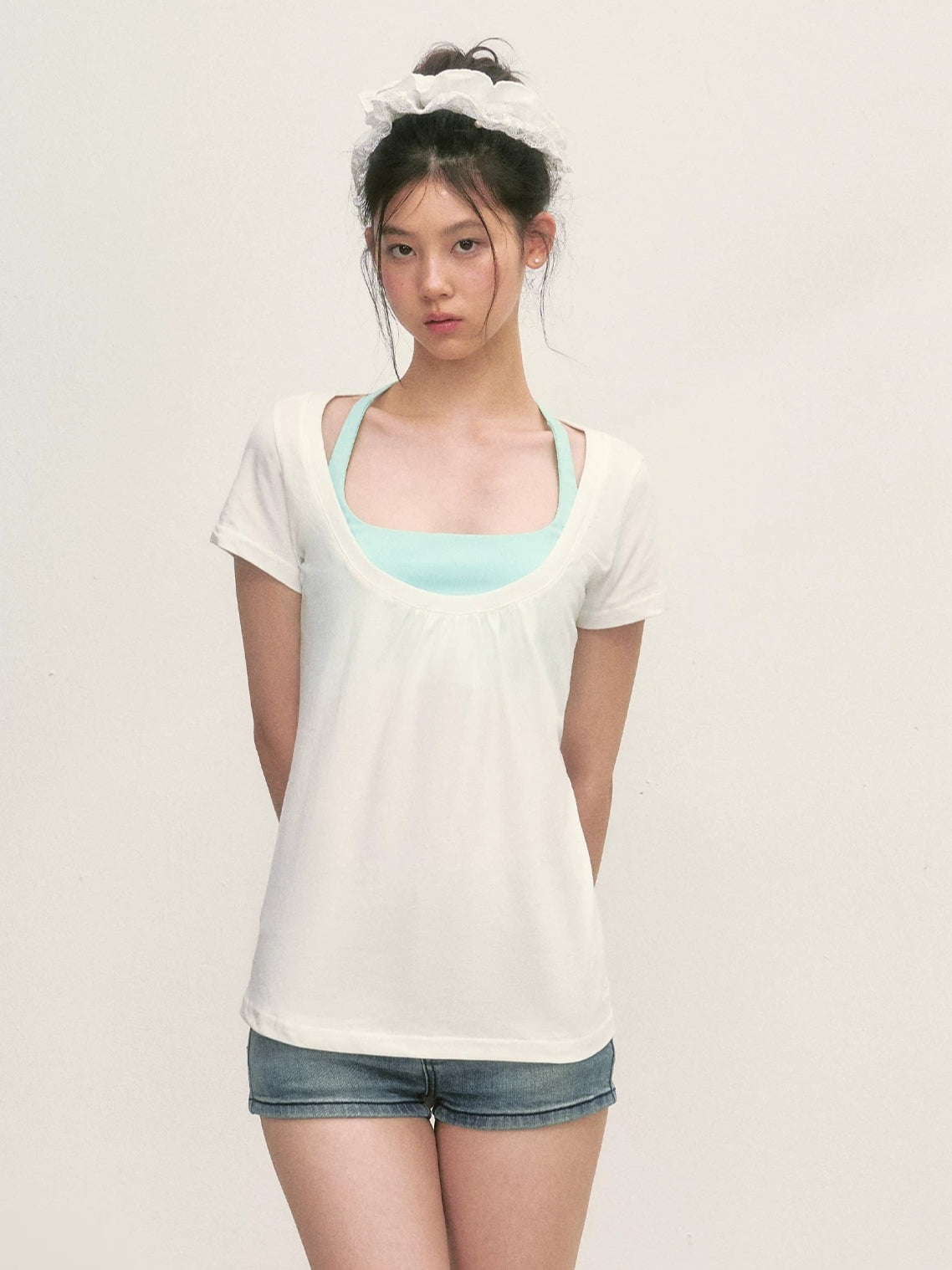 Layered U-Neck Top Set