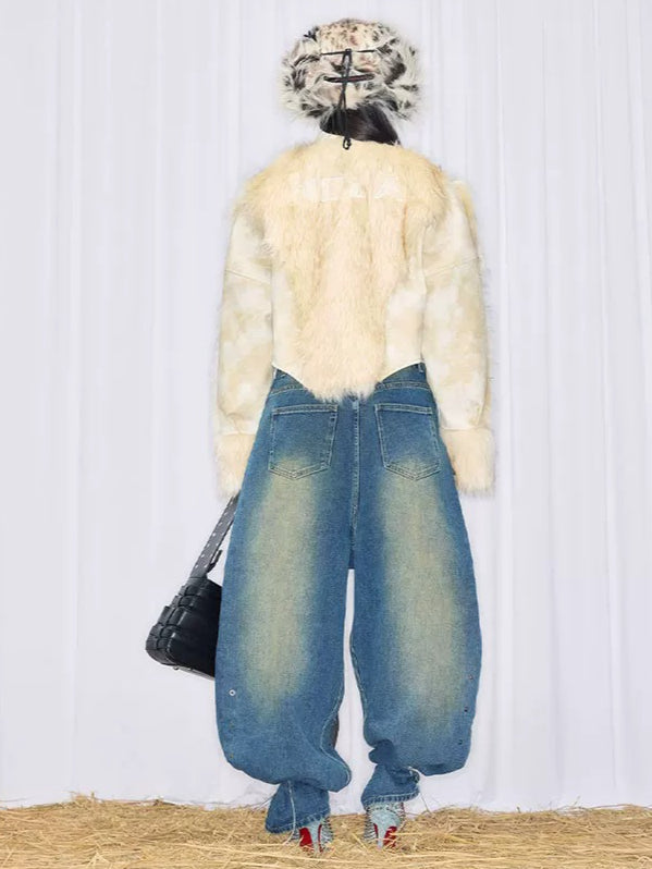 Patchwork Faux Fur Jacket