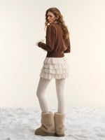 Retro Ballet Lace Tiered Mini Skirt