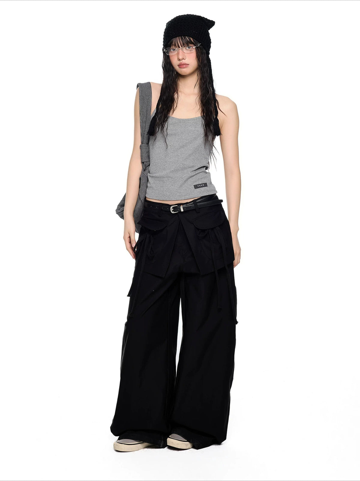 Drawstring Wide Leg Pants