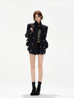 Detachable Shearling Collar Coat