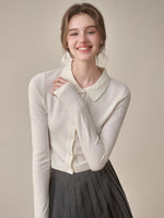 Silky Wool Cropped Cardigan