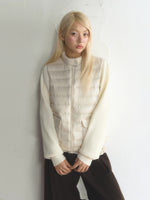 Stand Collar Knit Sleeve Down Jacket