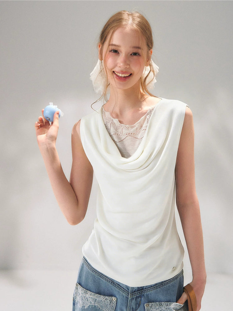 Lace Patch Knit Tank