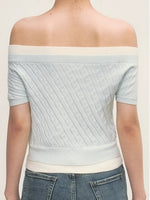Cable Knit Off-Shoulder Top