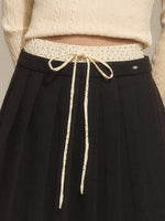 Polka Dot Pleated A-Line Skirt