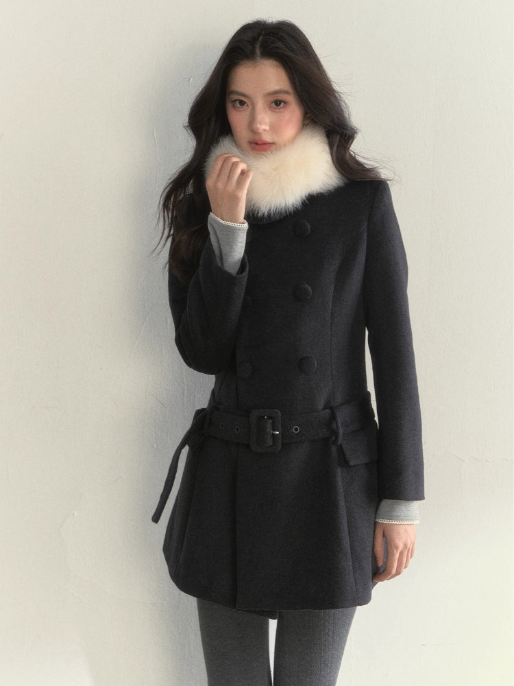 Double-Breasted Belted Coat