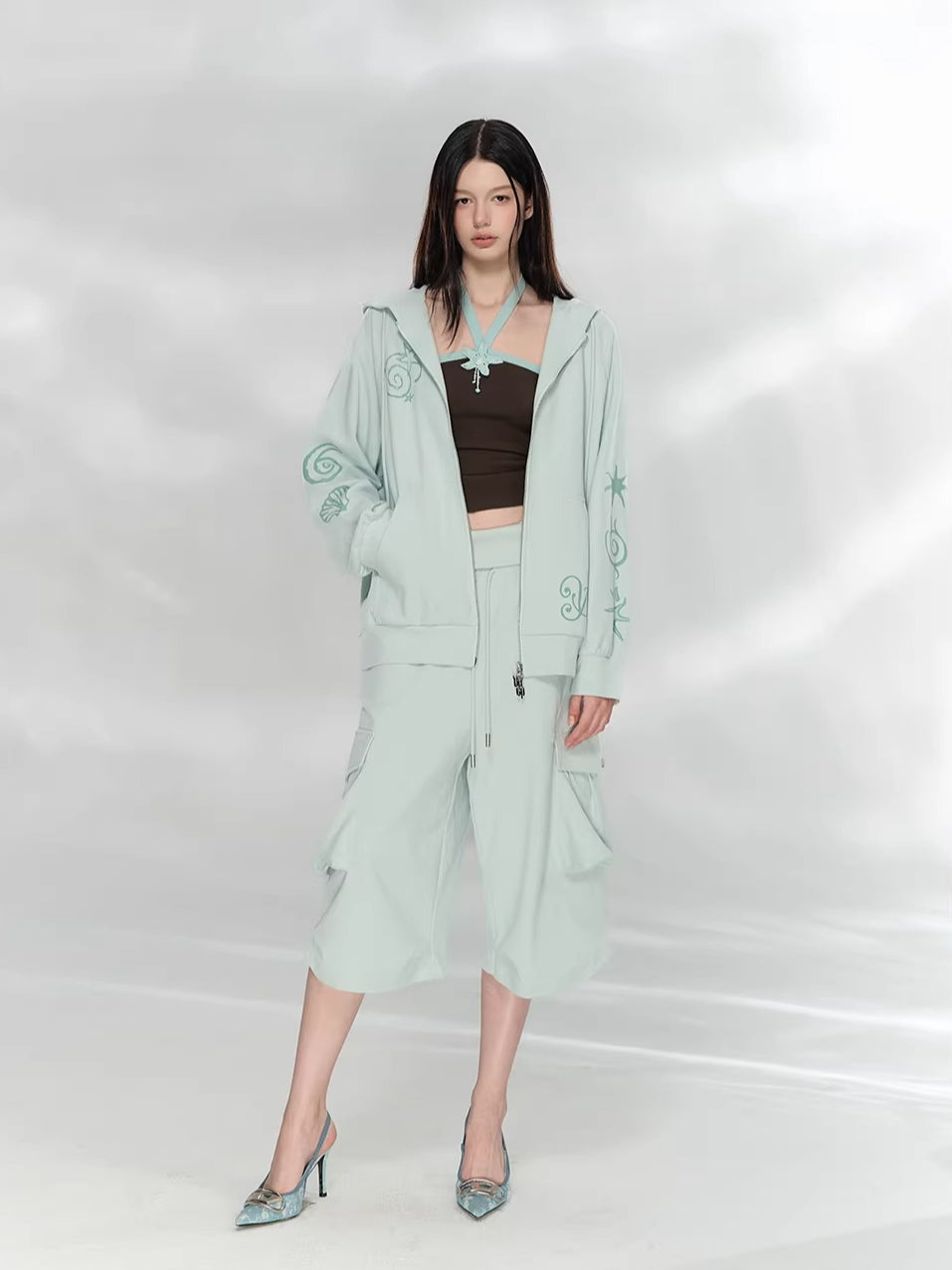 Waffle Cargo Cropped Pants