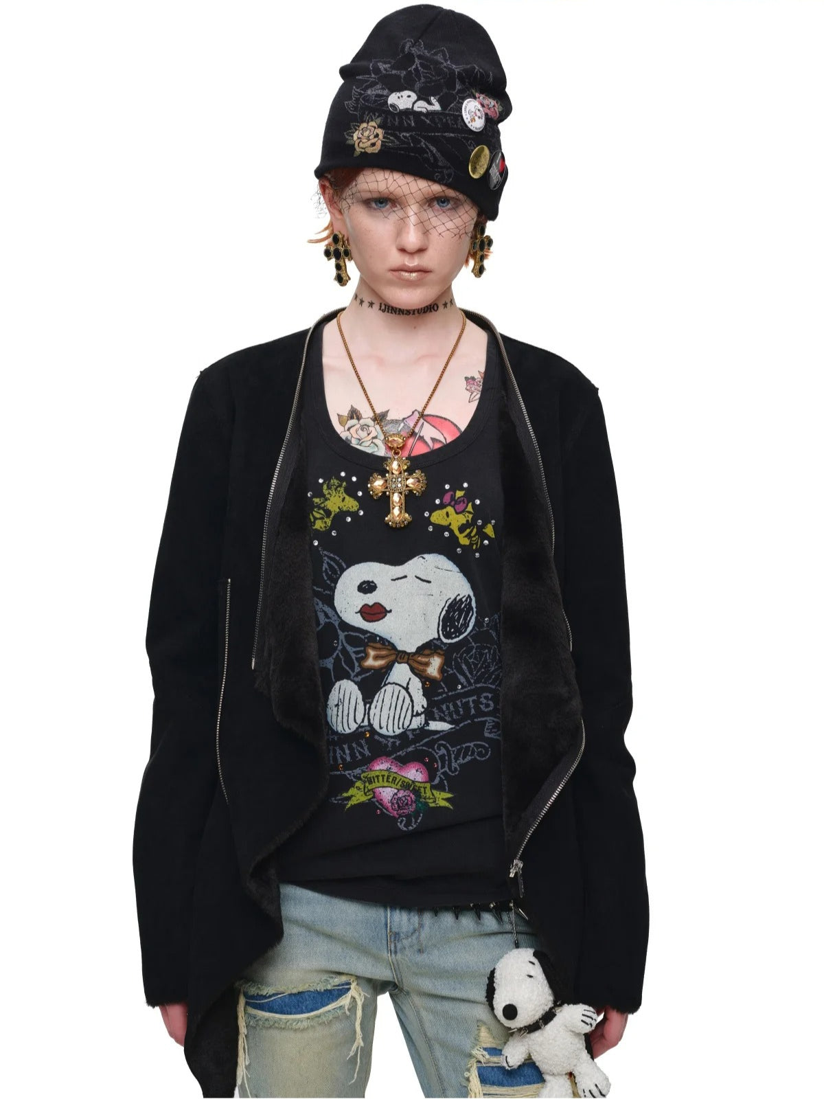 Suede Detachable Fur Collar Coat