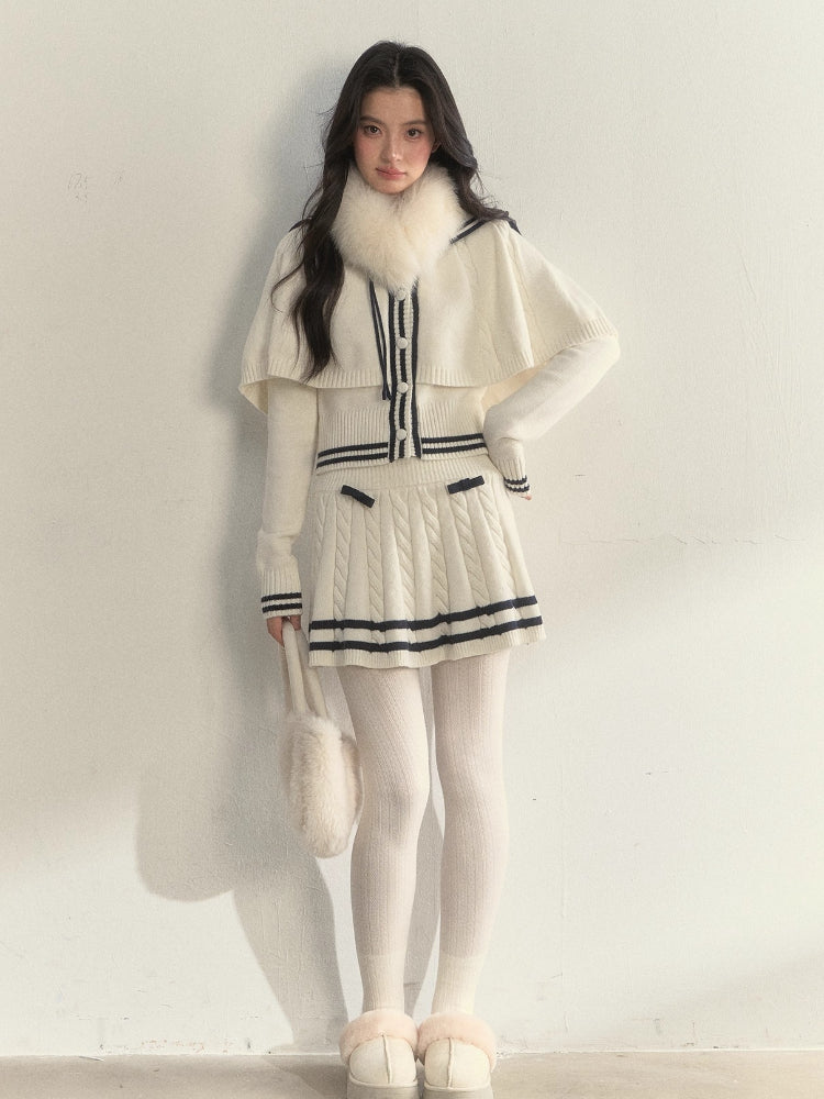 Cable Sailor Cape &amp; Skirt Set