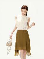 Chiffon A-Line Midi Skirt