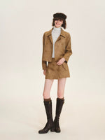 Vintage Leather Jacket & Skort Set