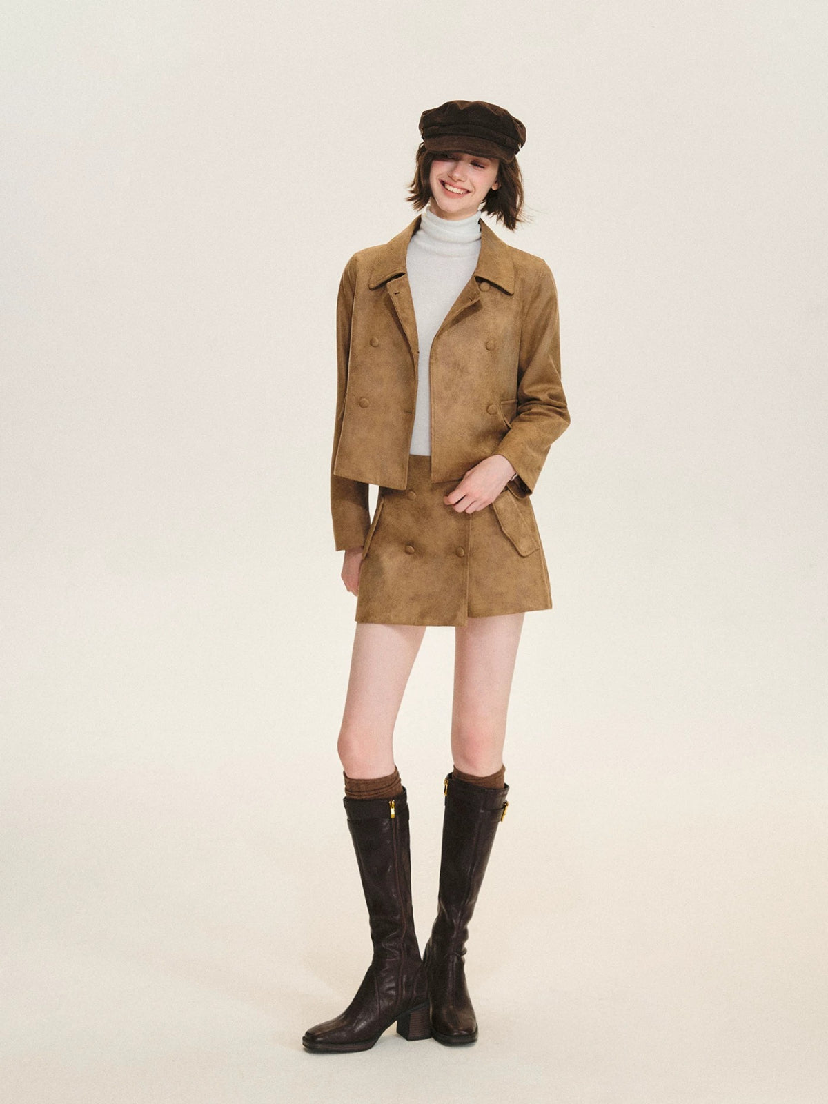 Vintage Leather Jacket &amp; Skort Set