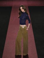 Corduroy Low Rise Wide Leg Pants