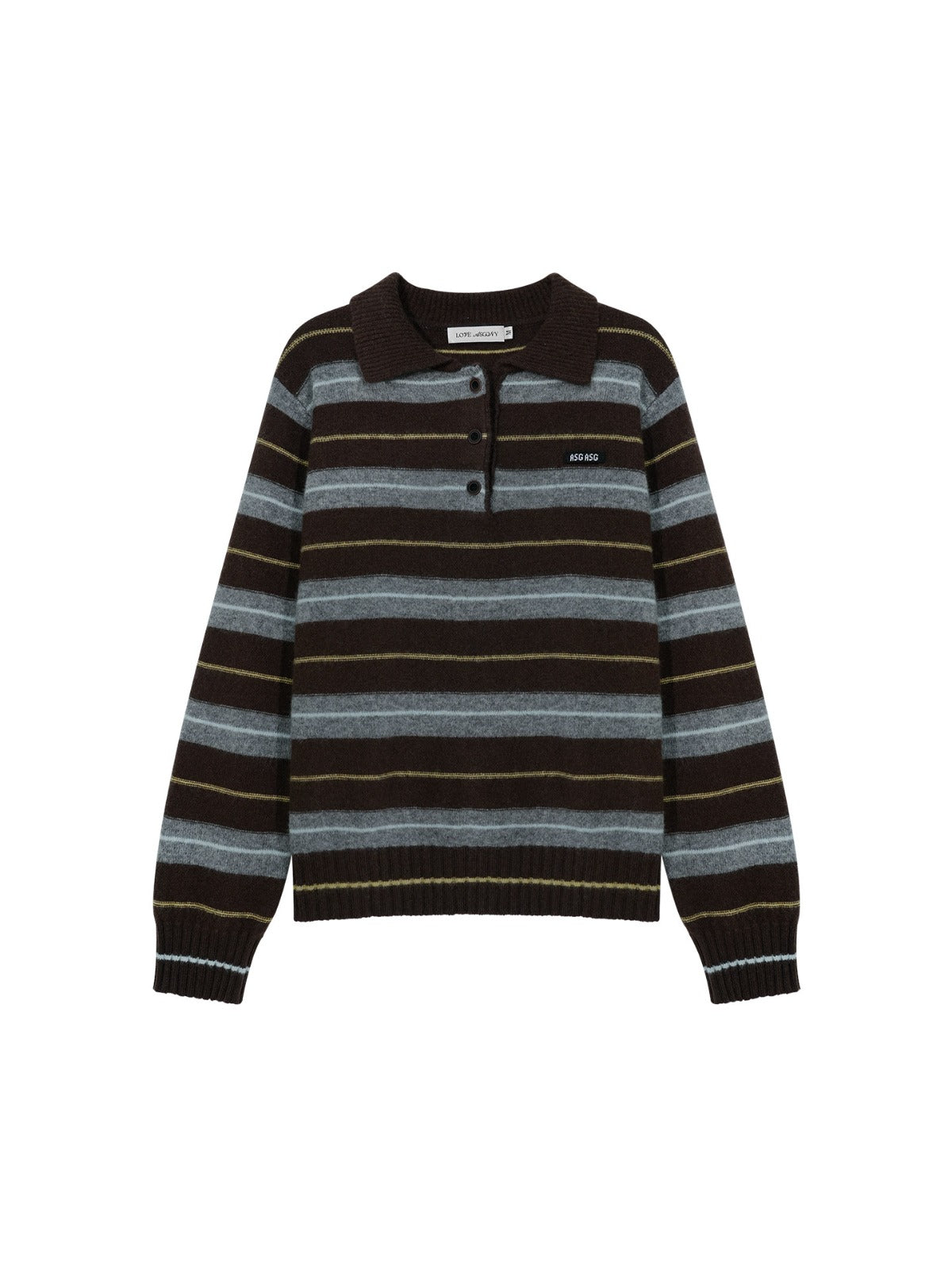 Vintage Striped Wool Polo Sweater