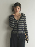 Striped Zip Cardigan