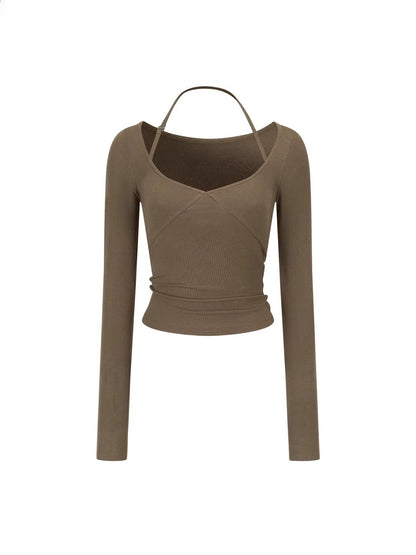 Halter Long-Sleeve Modal Top