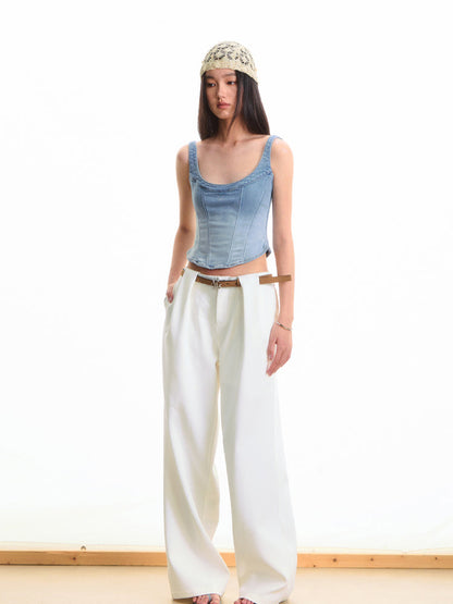 3D Pleated Suit Pants