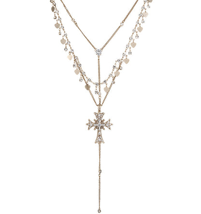 Double-layered Cross Necklace