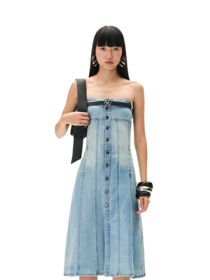 Trani Strapless Denim Dress